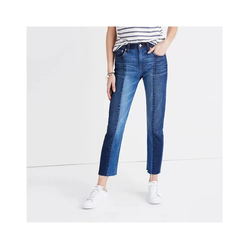 Madewell Cruiser Straight Crop Jeans Two-Tone Denim Size 25 NWOT - Picture 1 of 11
